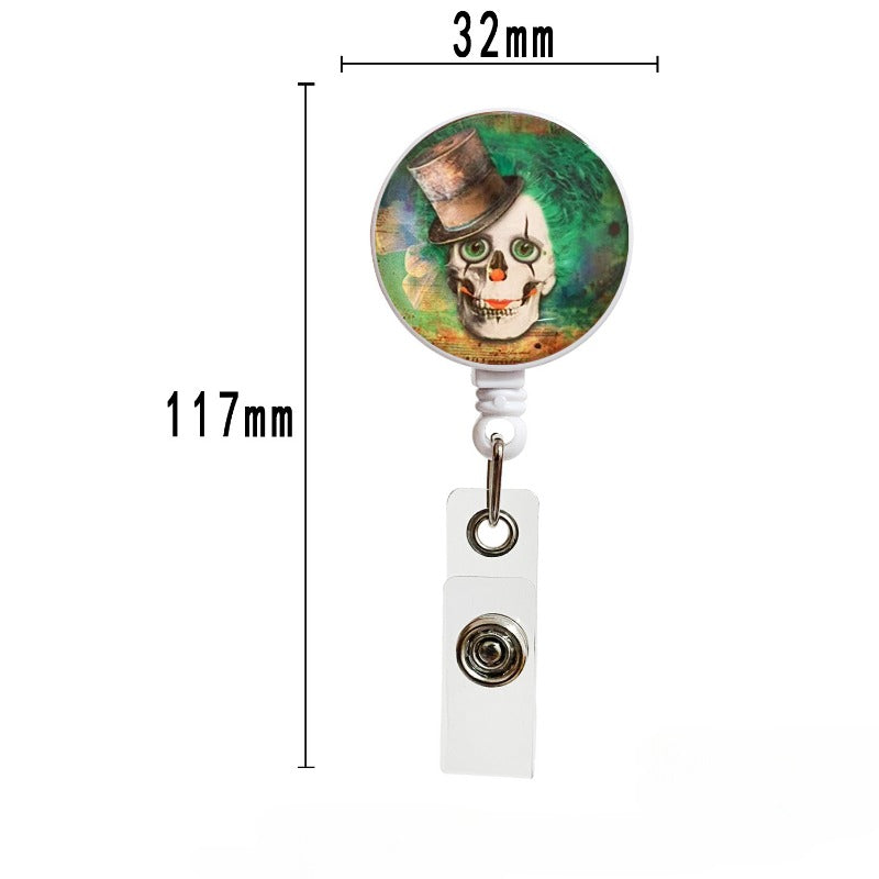 Wholesale Halloween Crystal Glass Skull Telescopic Keychain